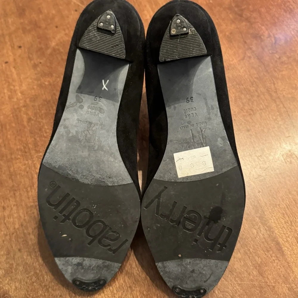 Thierry Rabotin Pumps Women 39 Black Suede Kitten Heel Cutout Made in Italy - Picture 8 of 13